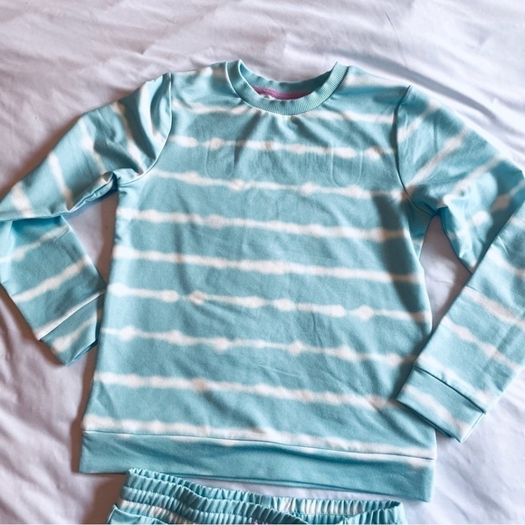 NWOT 32 Degrees Cool Aruba Blue Tie Dye Youth Short /Sweatshirt Size M 10/12 - Picture 7 of 10